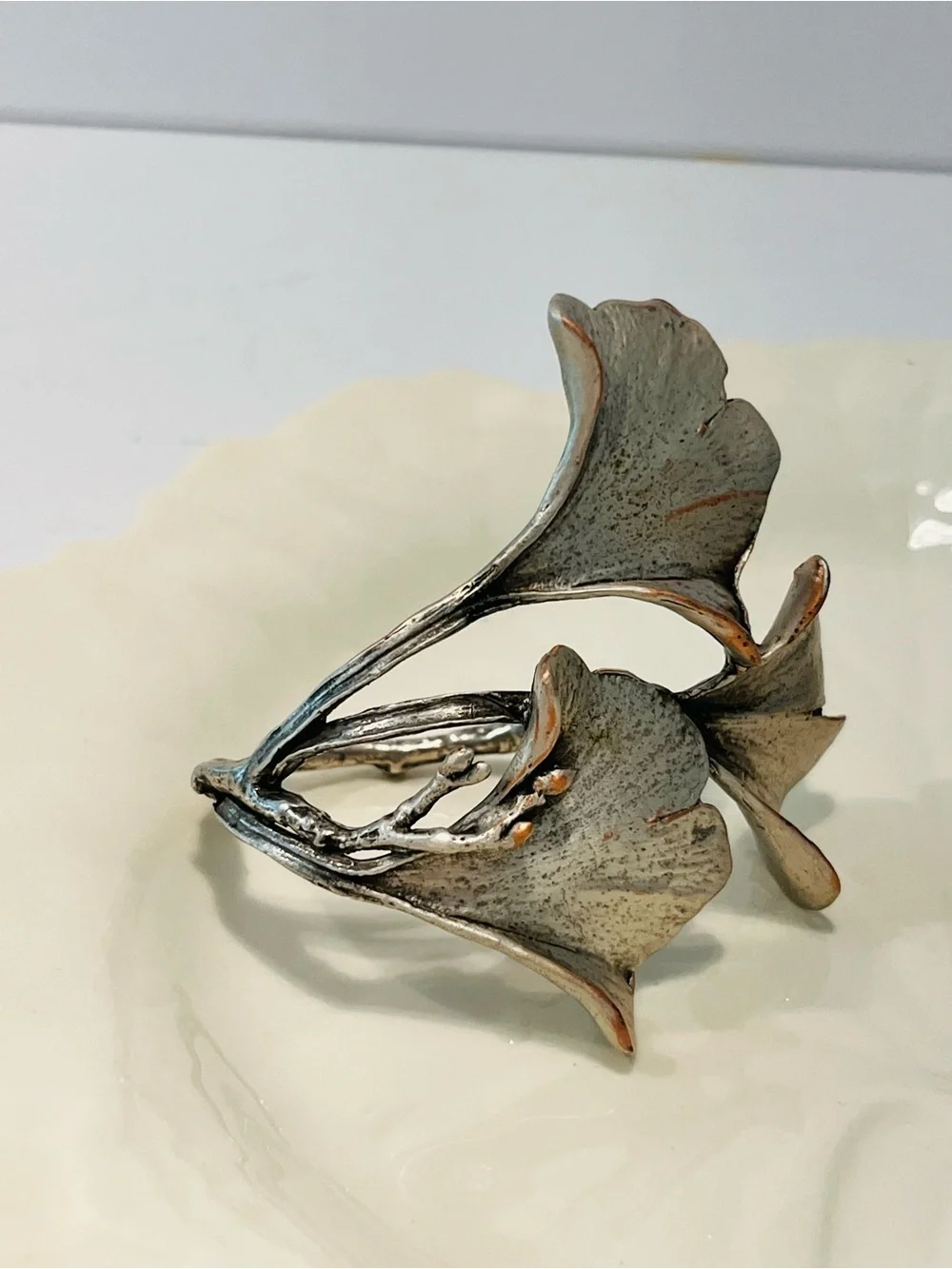 Vtg Table Art by Michael Michaud Silver Plated Cooper Napkin Holders Set 2